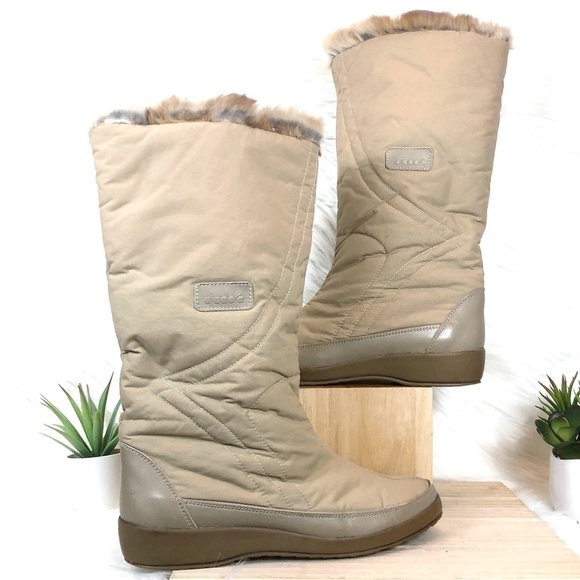 Diadora Shoes - Diadora Vintage Women's Beige Fur Lined Winter Boots Made in Italy‎ Size 40